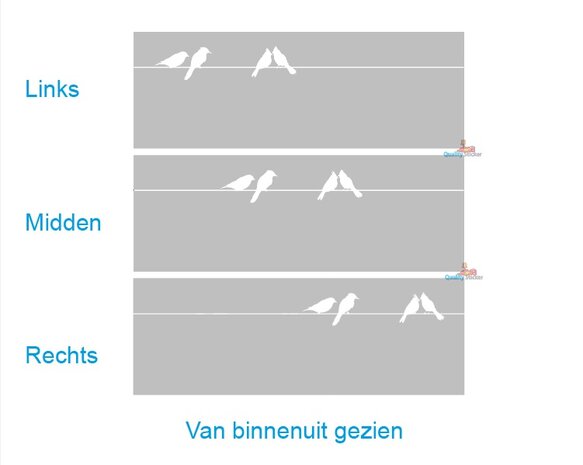 Vogels op een lijn horizontaal zelfklevende raamfolie