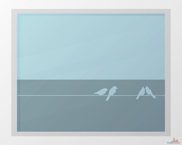 Vogels op een lijn horizontaal zelfklevende raamfolie