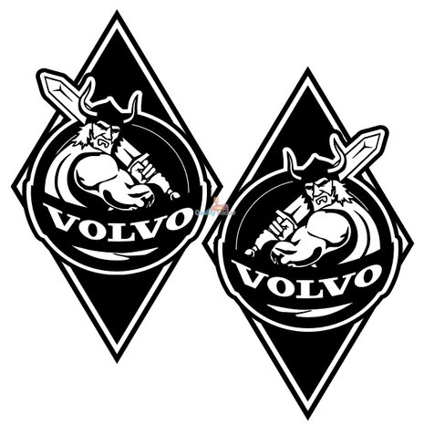 Volvo Viking hoekschild stickers, set van 2 stuks -  -  Meer dan alleen stickers