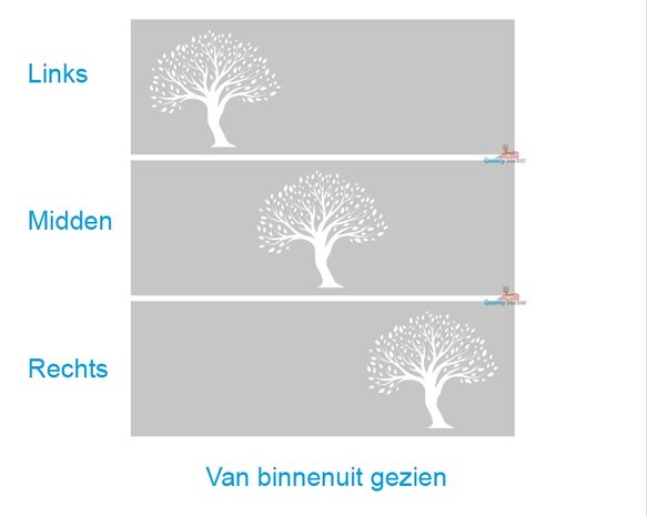 Boom horizontaal - statische raamfolie frost