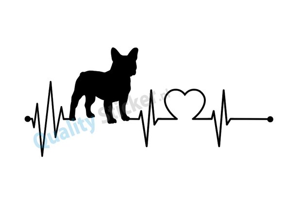 Franse Bulldog hartslag sticker