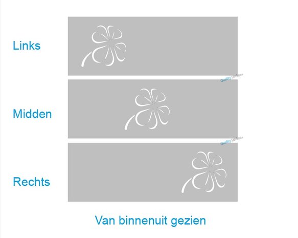 Klavertje 4 horizontaal zelfklevende raamfolie