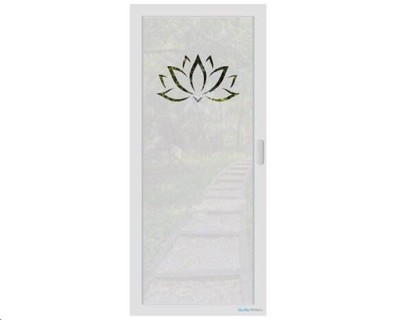 Lotus bloem verticaal zelfklevende raamfolie