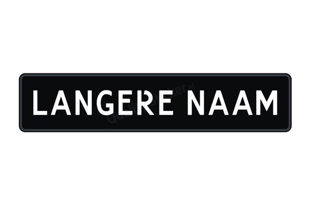 Kentekenplaat zwart met naam