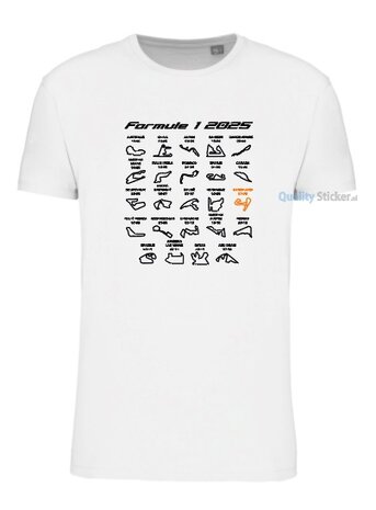 Formule 1 kalender T-shirt wit
