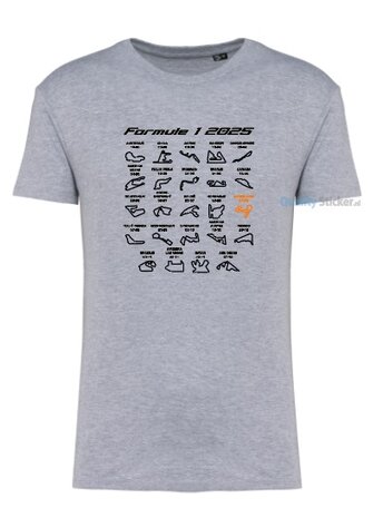 Formule 1 kalender T-shirt grijs