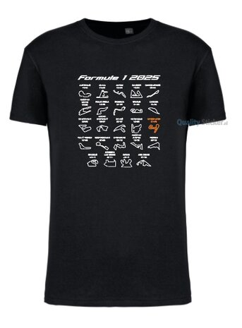 Formule 1 kalender T-shirt zwart
