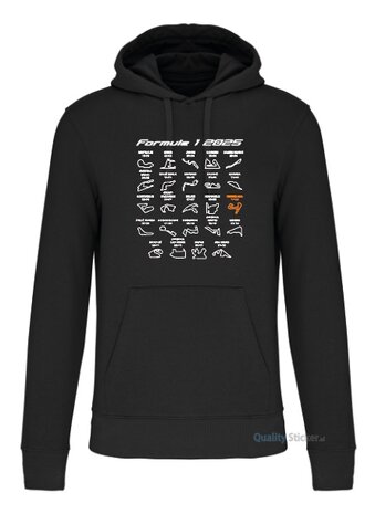 Formule 1 kalender hoodie zwart