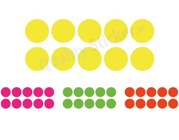 Fluorescerende stippen stickers (set van 10)