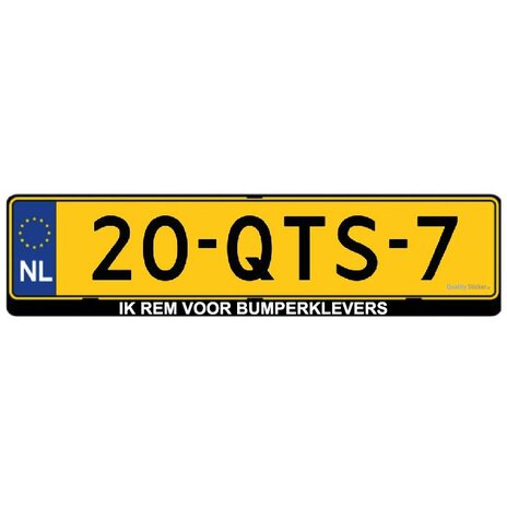 Ik rem voor bumperklevers kentekensticker