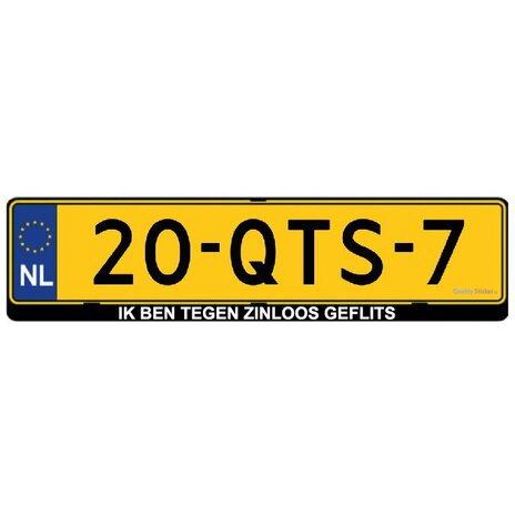 Ik ben tegen zinloos geflits kentekensticker