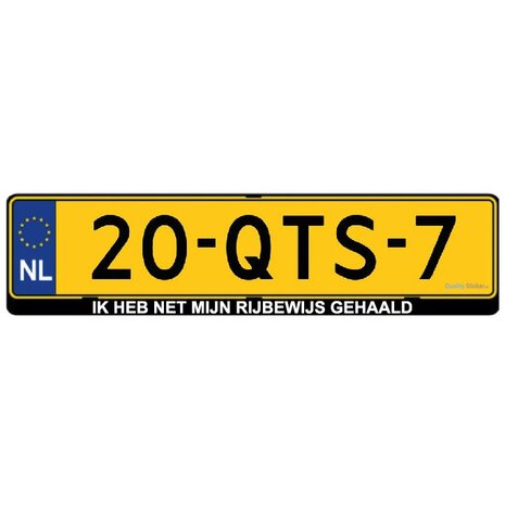 Ik heb net mijn rijbewijs gehaald kentekensticker