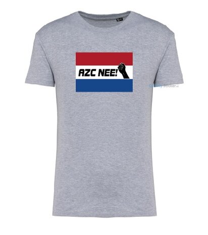 AZC NEE! vlag T-shirt grijs