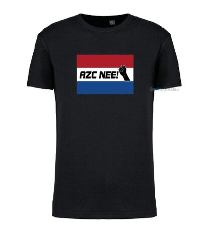 AZC NEE! vlag T-shirt zwart
