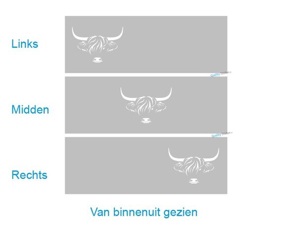 Schotse hooglander hoofd horizontaal statische raamfolie