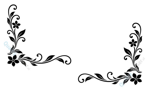Bloemen swirl zijraamstickers (1)