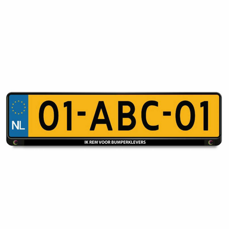 Ik rem voor bumperklevers. kenteken sticker (2 stuks)