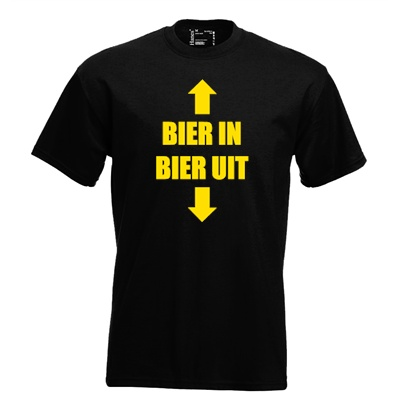 Bier in, Bier uit T-shirt. 