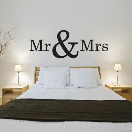 Mr & Mrs muursticker