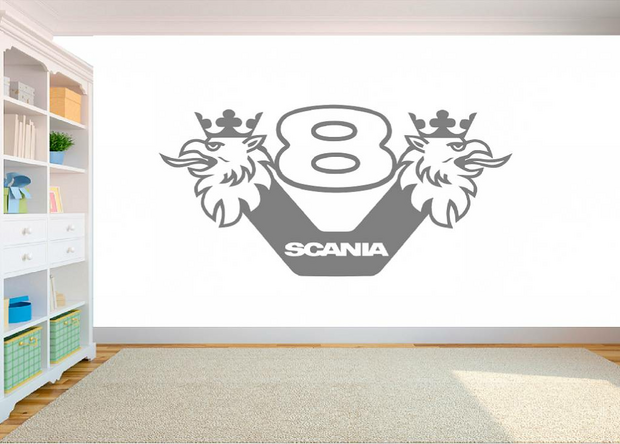 Scania V8 logo muursticker