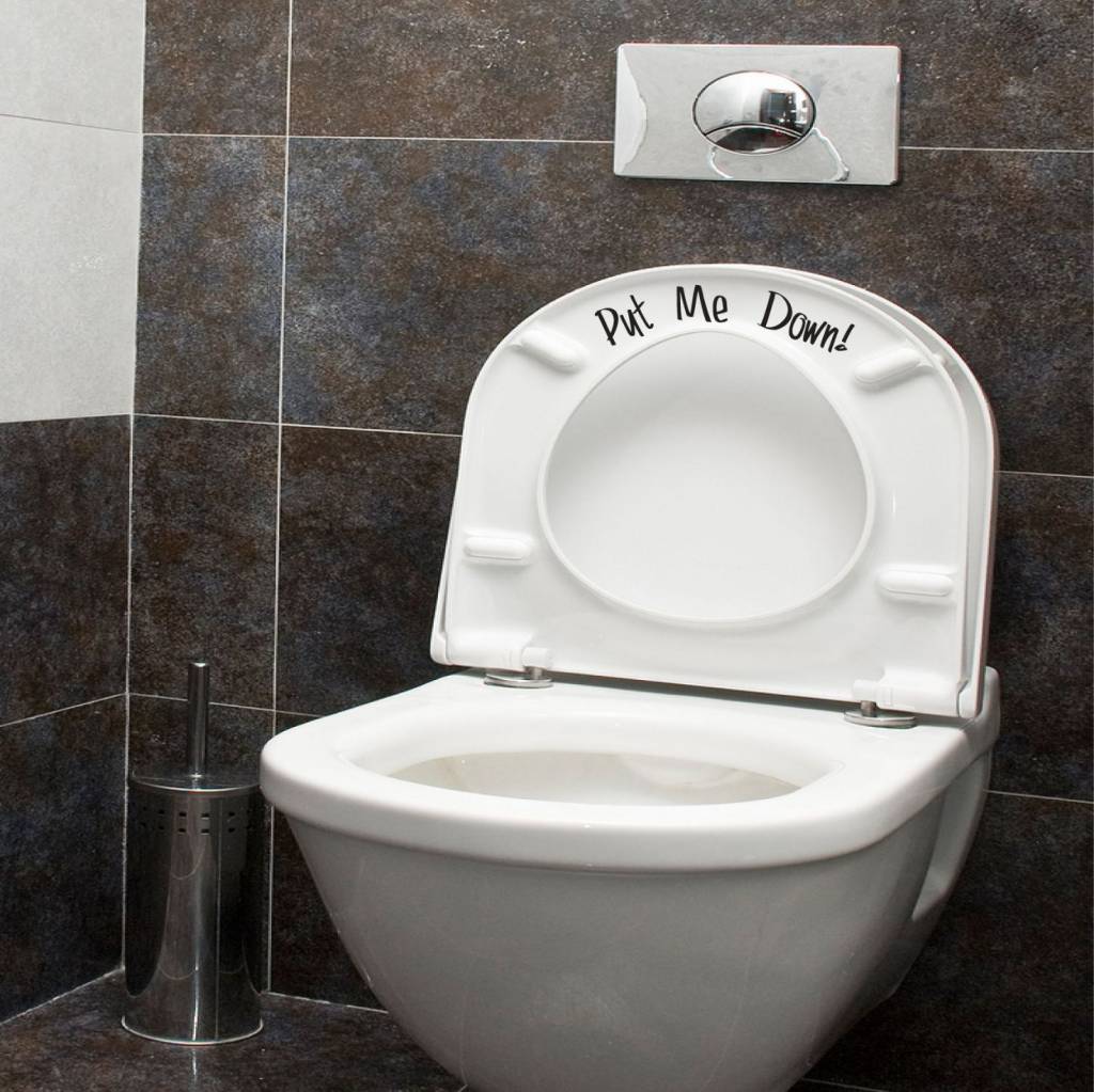 Put me down toilet sticker - Qualitysticker.nl - Meer dan alleen