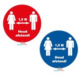 Houd afstand 1,5 M Corona vloerstickers 30 cm (set van 5) Houd afstand 1,5 M Corona vloerstickers 30 cm (set van 5)