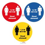 Houd afstand 1,5 M Corona stickers 20 cm (set van 5) Houd afstand 1,5 M Corona stickers 20 cm (set van 5)