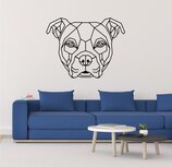 Amerikaanse Bulldog hoofd geometrische muursticker