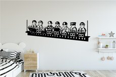 New York bouwvakkers bouwblokjes muursticker