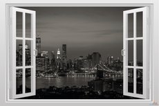 Open raam paneel uitzicht op New York zwart-wit (Forex®) Open raam paneel uitzicht op New York zwart-wit (Forex®)