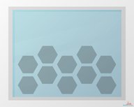 Hexagons set van 10 - statische raamfolie frost Hexagons set van 10 - statische raamfolie frost