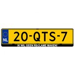 Ik wil geen reclame maken! kentekensticker