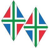 Groningse vlag - hoekschild stickers (full color)