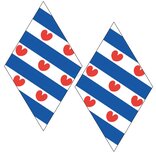 Friese vlag - hoekschild stickers (full color)