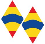 Overijsselse vlag - hoekschild stickers (full color)