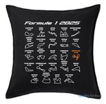 Formule 1 2025 kalender kussen 50x50 cm, div. kleuren