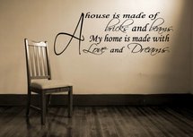 A House Is Made Of Bricks And Beams. Muursticker A House Is Made Of Bricks And Beams. Muursticker