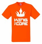 King of core met kroon T-shirt of Polo en div. kleuren. S t/m 5XL King of core met kroon T-shirt of Polo en div. kleuren. S t/m 5XL