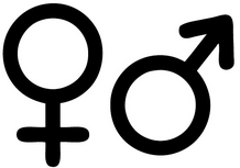 Man vrouw symbool deursticker Man vrouw symbool deursticker