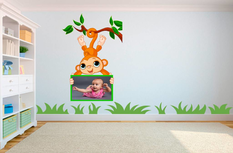 Aapje met jouw eigen foto muursticker Aapje met jouw eigen foto muursticker