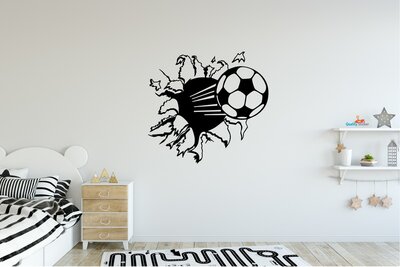 Tomaat Reis lucht Voetbal uit de muur" muursticker. Leuk voor een kinderkamer. -  Qualitysticker.nl - Meer dan alleen stickers